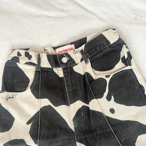 Lisa Says Gah Cow Print Robyn Jeans - Picture 2 of 8